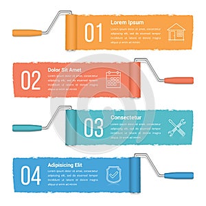 Paintrollers with Numbers and Text