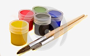 Paints and brushes