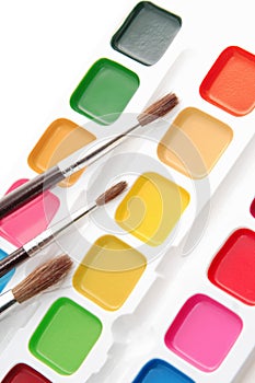 Paints and brushes