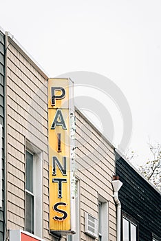 Paints sign in Williamsburg, Brooklyn, New York City photo