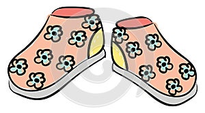 A pair of baby`s shoes vector or color illustration