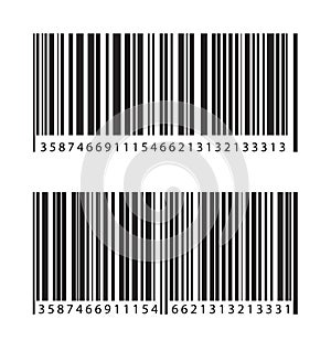 Pair of bar code labels. Vector illustration.