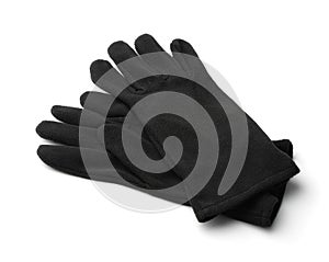 Pair of black fleece gloves