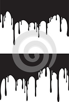 Pair of black paint drips. Vector illustration for your design