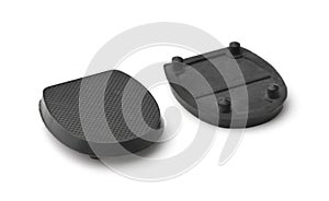 Pair of black replacement shoe heel pieces