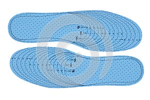 Pair of blue foam insoles