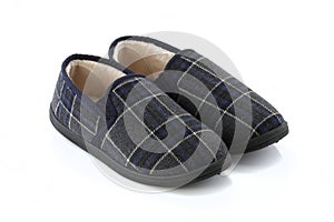 Pair of blue mens slippers