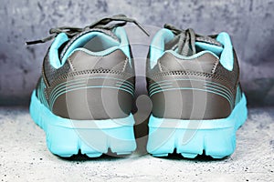 Pair of blue sports shoes