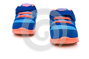Pair of blue sporty shoes for kid