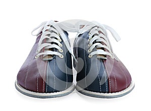 Pair of bowling shoes isolated