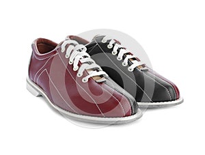 Pair of bowling shoes isolated