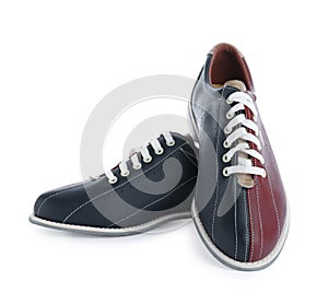 Pair of bowling shoes isolated