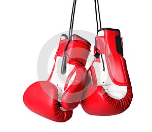 Pair of boxing gloves on white