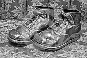 Pair of Bronzed Baby Shoes photo