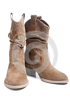 Pair of brown female boots