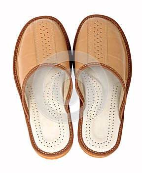 Pair of brown slippers