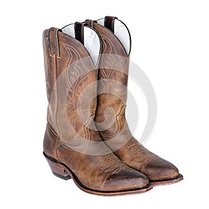 Pair of Brown Western Boots