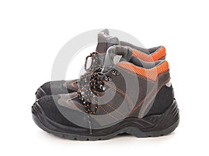 Pair of brown working boots.