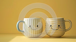A Pair of Cheery Ceramic Mugs.AI generated image