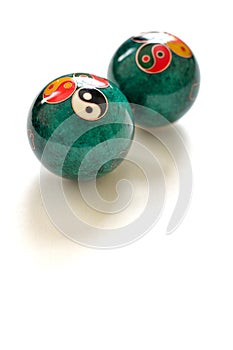 a pair of Chinese anti-stress balls