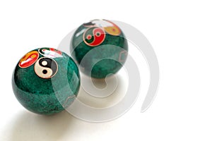a pair of Chinese anti-stress balls