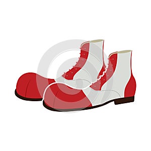 A pair of clown shoes. Vector illustration