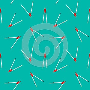 Pair of compass, office school seamless pattern