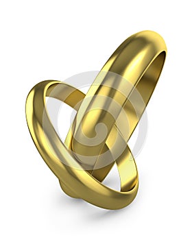 Pair of connected wedding rings