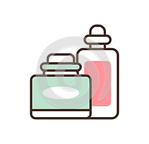 Pair of Cosmetic Products Vector Illustration