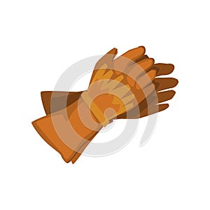 Pair of cowboy leather gloves vector Illustration on a white background