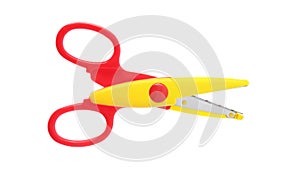 Pair of craft scissors on white
