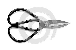 Pair of craft scissors on white