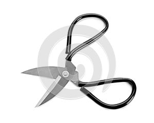 Pair of craft scissors on white