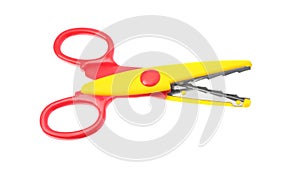 Pair of craft scissors on white