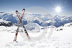 Pair of cross skis photo