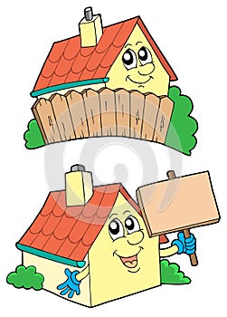 Pair of cute houses