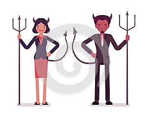 Pair of devils, man and woman