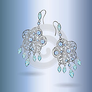 A pair of diamond earrings