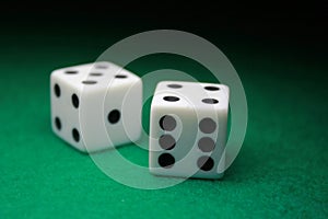 Pair of Dice over green