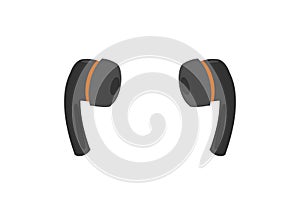 Pair of ear buds. Simple flat illustration.