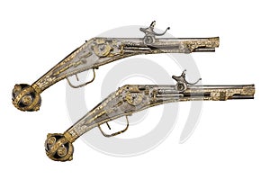 Pair early wheel lock pistols