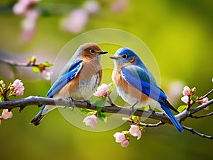 Pair of Eastern Bluebird