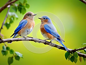 Pair of Eastern Bluebird