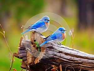 Pair of Eastern Bluebirds