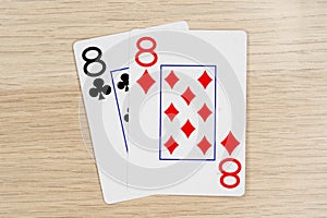 Pair of eights 8 - casino playing poker cards