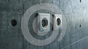Electrical Outlets on Textured Wall photo