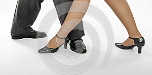 Pair feet show tango step