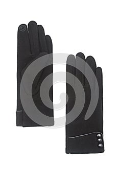 Pair of female gloves isolated on white