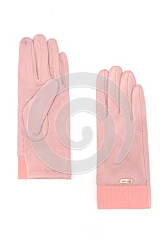 Pair of female gloves isolated on white