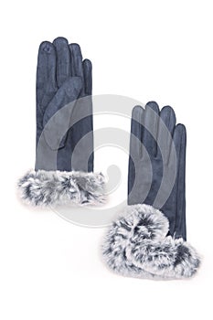 Pair of female gloves isolated on white